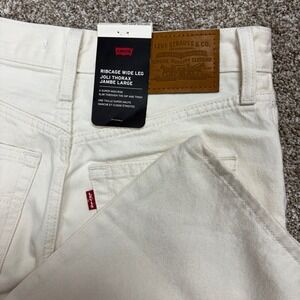NEW Levi's Premium Ribcage Wide Leg Jeans Womens 25 Cream High Rise 32" Inseam